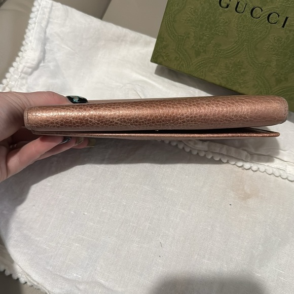 Auth Gucci Fold Purse #3202 Soho Long Wallet Pink Leather Italy - Picture 6 of 15